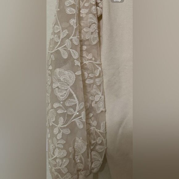 SIANI CRÈME SWEATER LACE, BEADED BALLOON SLEEVES - Size MED- NWT - Picture 2 of 15
